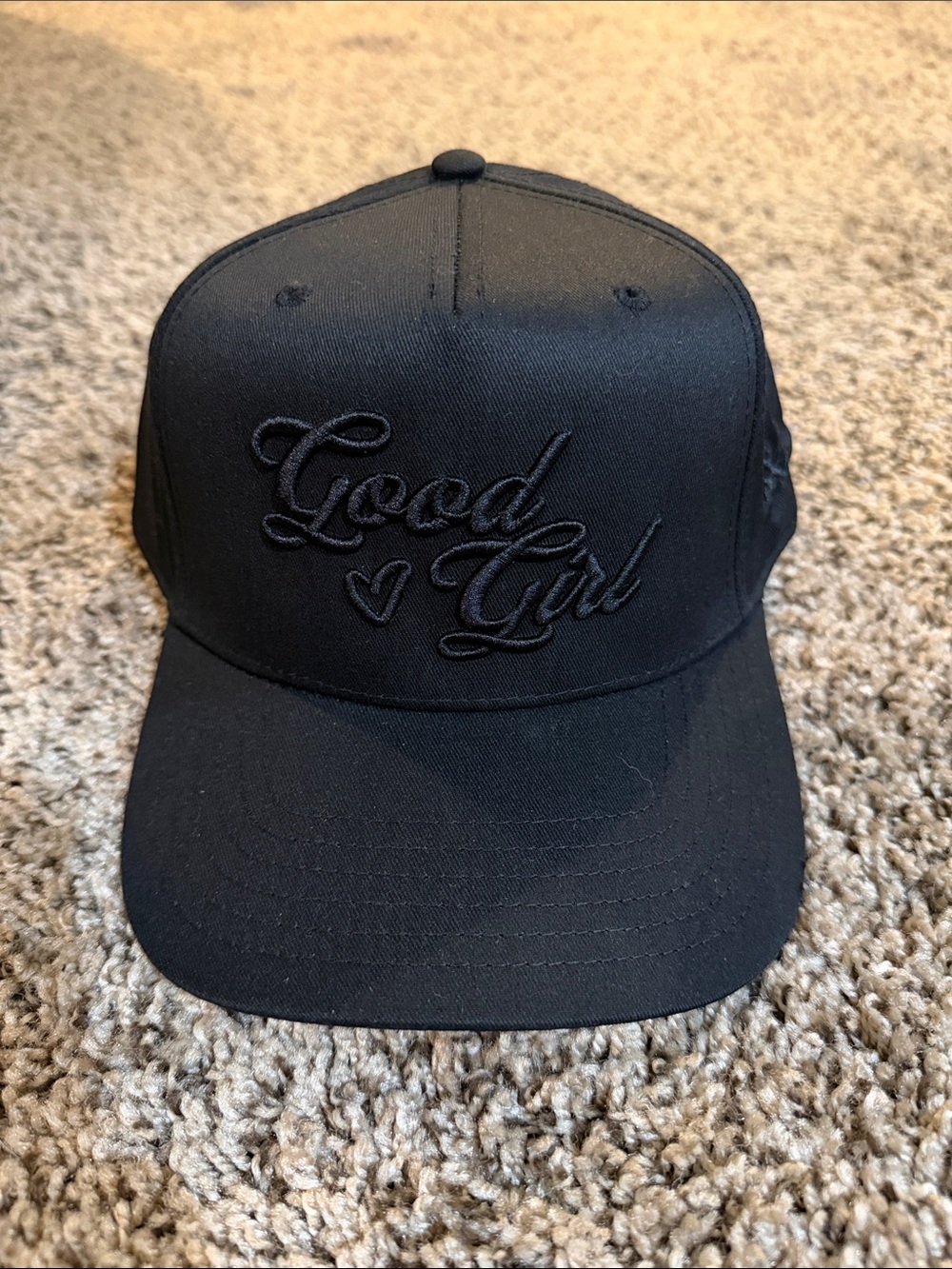 Good Girl Embroidered Baseball Cap - Black